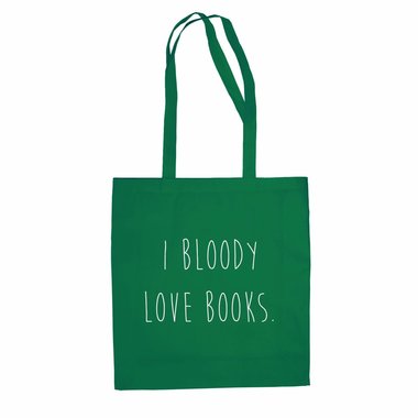 Baumwolltasche I Bloody Love Books Jutebeutel lange Henkel Vintage Hipster