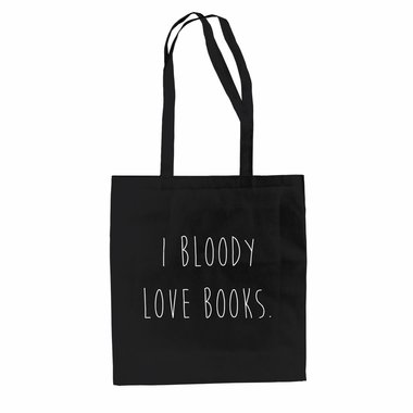 Baumwolltasche I Bloody Love Books Jutebeutel lange Henkel Vintage Hipster