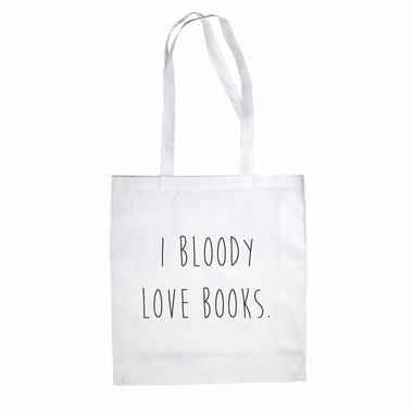 Baumwolltasche I Bloody Love Books Jutebeutel lange Henkel Vintage Hipster