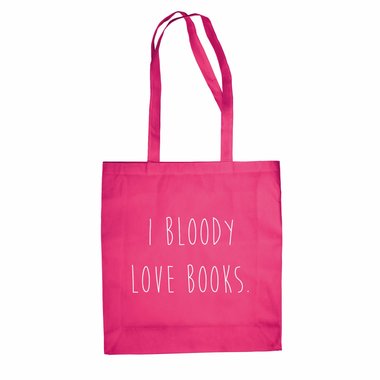 Baumwolltasche I Bloody Love Books Jutebeutel lange Henkel Vintage Hipster weiss