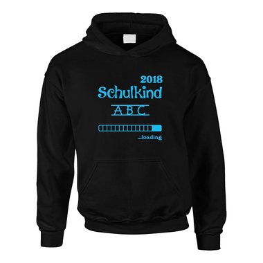 Kinder Hoodie - Schulkind 2018 ...loading - Einschulung Schultte Erste Klasse dunkelblau-cyan 110-116