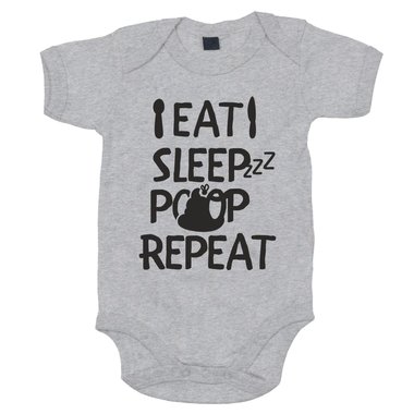 Baby Body - Eat, Sleep, Poop, Repeat - Neugeborenes Essen Schlafen Aa Niedlich