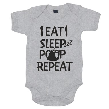 Baby Body - Eat, Sleep, Poop, Repeat - Neugeborenes Essen Schlafen Aa Niedlich dunkelblau-weiss 50-62