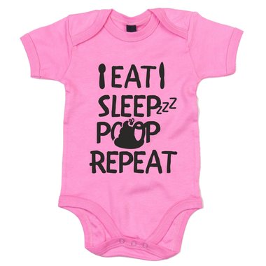 Baby Body - Eat, Sleep, Poop, Repeat - Neugeborenes Essen Schlafen Aa Niedlich dunkelblau-weiss 50-62