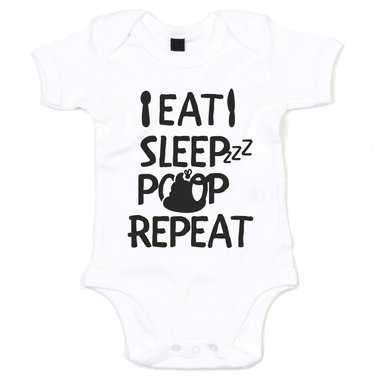 Baby Body - Eat, Sleep, Poop, Repeat - Neugeborenes Essen Schlafen Aa Niedlich dunkelblau-weiss 50-62