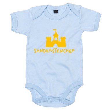 Baby Body - Sandkastenchef - Bauingenieur Sandkiste Boss Meister Kindheit Humor weiss-gelb 62-68