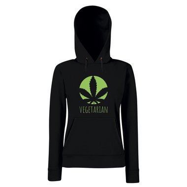 Damen Hoodie - Vegetarian - Ernhrung Gesundheit Ideale Humor Ironie Fun Joint