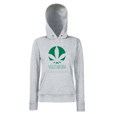 Damen Hoodie - Vegetarian - Ernhrung Gesundheit Ideale Humor Ironie Fun Joint