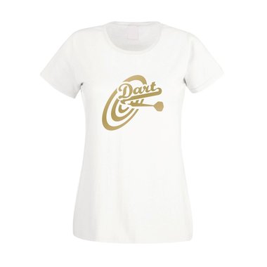 Damen T-Shirt - Dart - Hobby Sport Darts Bullseye 301 501 Geschicklichkeit Fan