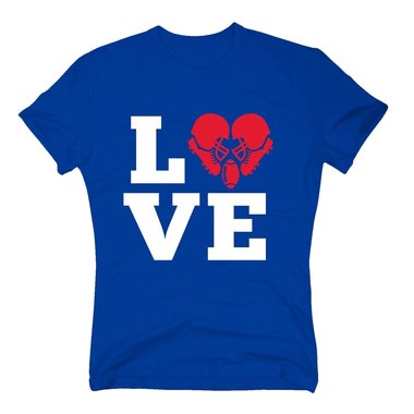 Herren T-Shirt - Love Football - Hobby Sport Touchdown Endzone First Down Yard