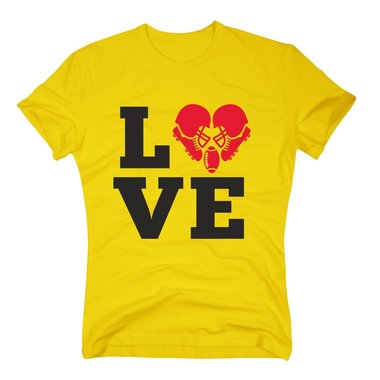 Herren T-Shirt - Love Football - Hobby Sport Touchdown Endzone First Down Yard