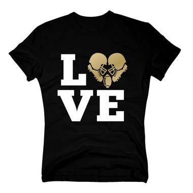 Herren T-Shirt - Love Football - Hobby Sport Touchdown Endzone First Down Yard