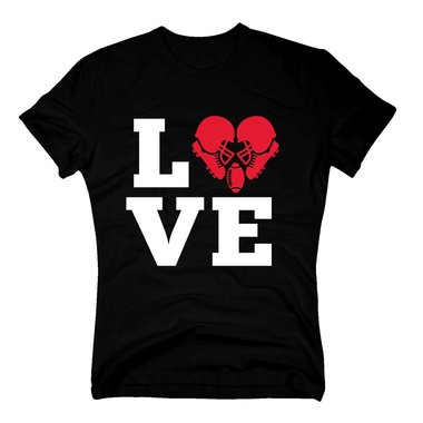 Herren T-Shirt - Love Football - Hobby Sport Touchdown Endzone First Down Yard