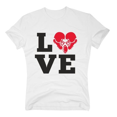 Herren T-Shirt - Love Football - Hobby Sport Touchdown Endzone First Down Yard