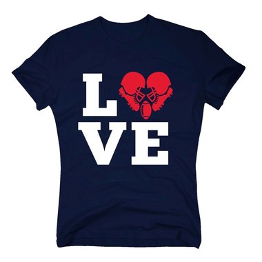 Herren T-Shirt - Love Football - Hobby Sport Touchdown Endzone First Down Yard