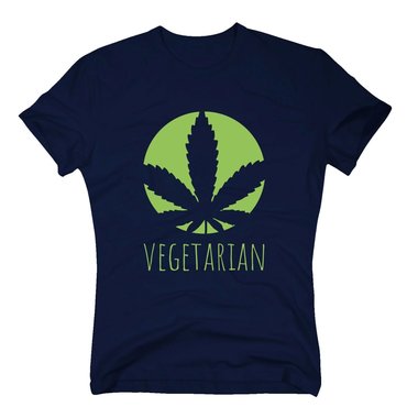 Herren T-Shirt - Vegetarian - Humor Ironie Fun Hanfblatt