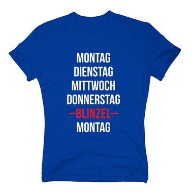 Herren T-Shirt - Wochenende - Wochentage Blinzel Arbeit Freizeit Vergangen Zeit