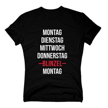 Herren T-Shirt - Wochenende - Wochentage Blinzel Arbeit Freizeit Vergangen Zeit