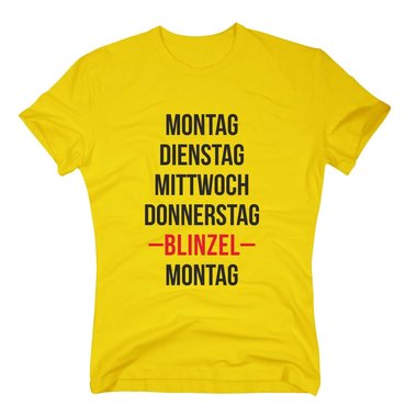 Herren T-Shirt - Wochenende - Wochentage Blinzel Arbeit Freizeit Vergangen Zeit