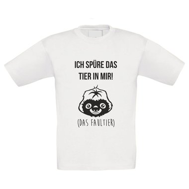 Kinder T-Shirt - Ich spre das Tier in mir - Das Faultier - kleine Langschlfer