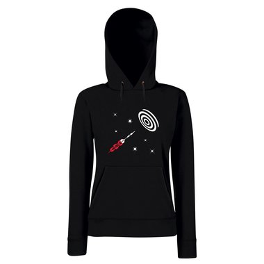 Damen Hoodie - Space Dart - Hobby Sport Darts Weltraum Pfeil All Score Bull Shot