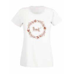 Braut - Blumenkranz - JGA Damen T-Shirt - Junggesellin...