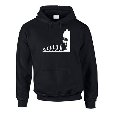 Climbing Evolution - Herren Hoodie - Hobby Sport Climb Klettern Wand Fels Extrem 5XL schwarz-weiss