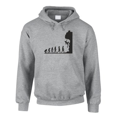 Climbing Evolution - Herren Hoodie - Hobby Sport Climb Klettern Wand Fels Extrem 5XL schwarz-weiss