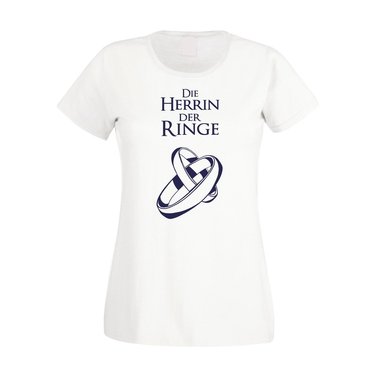 Die Herrin der Ringe - JGA Damen T-Shirt - Hochzeit Ring Ehe Heirat Film Fan JGA weiss-schwarz XXL