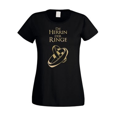 Die Herrin der Ringe - JGA Damen T-Shirt - Hochzeit Ring Ehe Heirat Film Fan JGA weiss-schwarz XXL