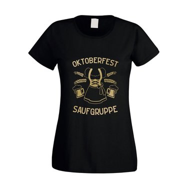 Dirndl Saufgruppe - Damen T-Shirt - Volksfest Oktoberfest Tracht Feiern Schleife