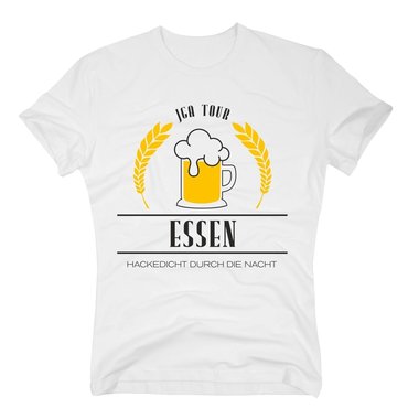 Essen - JGA Tour - Hackedicht durch die Nacht - Herren T-Shirt - Brutigam Crew weiss-schwarz 5XL