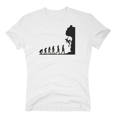 Evolution Klettern - Herren T-Shirt - Hobby Sport Freiheit Climbing Extrem Hhe weiss-schwarz 5XL