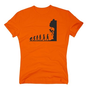 Evolution Klettern - Herren T-Shirt - Hobby Sport Freiheit Climbing Extrem Hhe weiss-schwarz 5XL