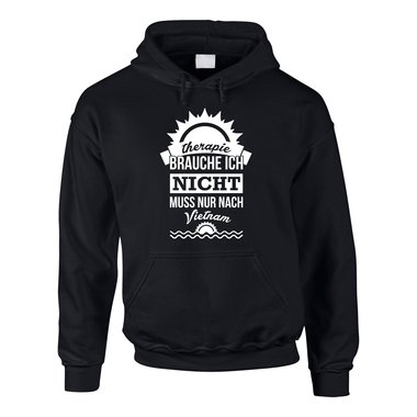 Therapie brauche ich nicht - muss nur nach Vietnam - Herren Hoodie grau-schwarz 5XL