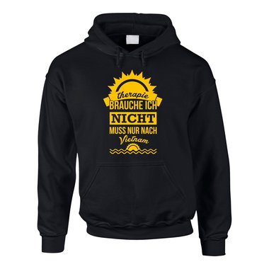 Therapie brauche ich nicht - muss nur nach Vietnam - Herren Hoodie grau-schwarz 5XL