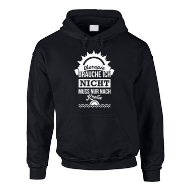 Therapie brauche ich nicht - muss nur nach Kreta - Herren Hoodie grau-schwarz 5XL