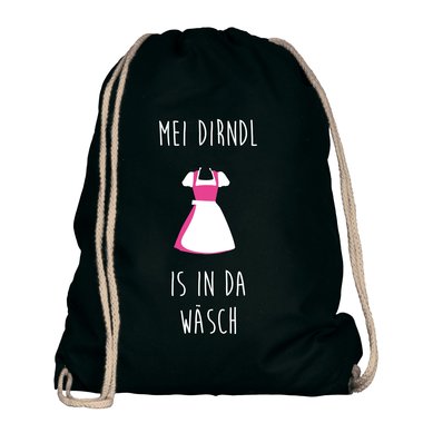 Mei Dirndl is in da Wsch - Turnbeutel fuchsia-weiss