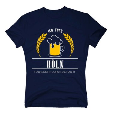Kln - JGA Tour - Hackedicht durch die Nacht - Herren T-Shirt - Hochzeit Crew dunkelblau-weiss S