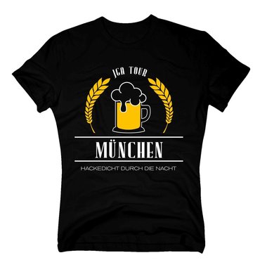 Mnchen - JGA Tour - Hackedicht durch die Nacht - Herren T-Shirt - Hochzeit Crew weiss-schwarz 5XL