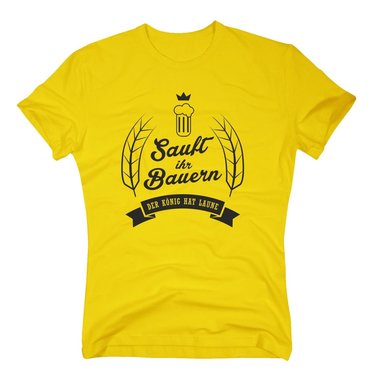 Sauft ihr Bauern - Der Knig hat Laune - Herren T-Shirt - Feiern Chef Boss Party dunkelblau-gold S