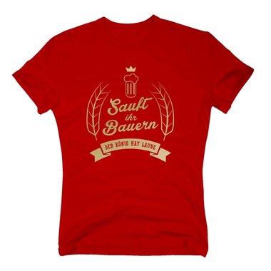 Sauft ihr Bauern - Der Knig hat Laune - Herren T-Shirt - Feiern Chef Boss Party dunkelblau-gold S