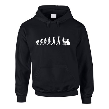 Schlagzeuger Evolution - Herren Hoodie - Hobby Band Live Musik Leben Drum Rock 5XL schwarz-weiss