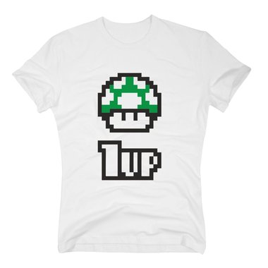 Retro Herren T-Shirt - Super Mario - 1 Up - Gaming Toad