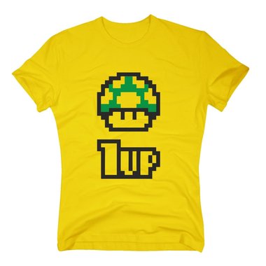 Retro Herren T-Shirt - Super Mario - 1 Up - Gaming Toad