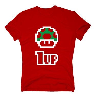 Retro Herren T-Shirt - Super Mario - 1 Up - Gaming Toad