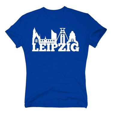 Leipzig Skyline - Herren T-Shirt dunkelblau-weiss S