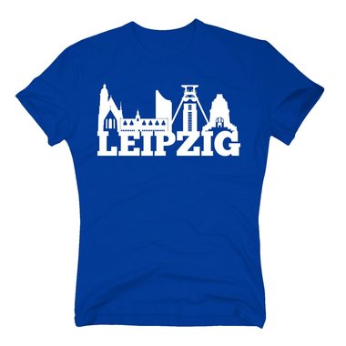 Leipzig Skyline - Herren T-Shirt weiss-schwarz 5XL