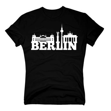 Berlin Skyline - Herren T-Shirt weiss-schwarz S