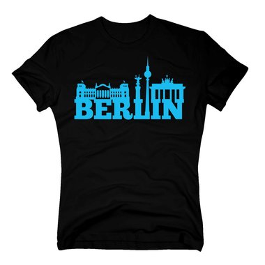 Berlin Skyline - Herren T-Shirt weiss-schwarz S
